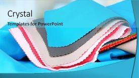  Presentation with colorful fabric - Beautiful presentation featuring fabrics textiles - colorful fabric samples on wooden backdrop and a arctic colored foreground