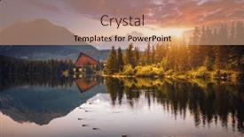  Presentation with europe - PPT theme featuring fabulous-evening-view-of-calm background and a coral colored foreground