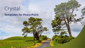  Presentation with new zealand - Presentation featuring fabulous-faraway-country-road background and a sky blue colored foreground