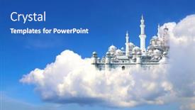  Presentation with lost - Colorful slide set enhanced with fabulous-lost-city-in-beautiful backdrop and a teal colored foreground