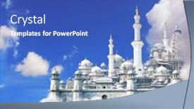  Presentation with lost - Amazing PPT theme having fabulous-lost-city-in-beautiful backdrop and a ocean colored foreground