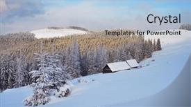  Presentation with hut - Beautiful slides featuring apartment buildings in residential area backdrop and a gray colored foreground.