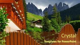  Presentation with scene - Slide set featuring fabulous-scene-with-typical-house background and a tawny brown colored foreground