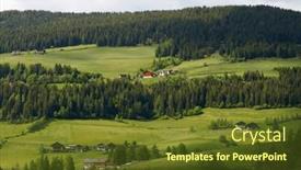  Presentation with scene - Theme with fabulous-scene-with-typical-house background and a tawny brown colored foreground