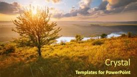  Presentation with shining - PPT layouts with fabulous-view-of-a-meadow background and a  colored foreground