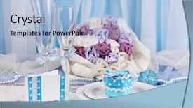  Presentation with white wedding - Beautiful slides featuring serving fabulous wedding table backdrop and a light blue colored foreground
