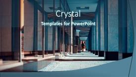  Presentation with banking - Presentation theme with facade-and-gallery background and a ocean colored foreground