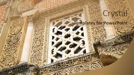  Presentation with cordoba - Colorful slide deck enhanced with facade-detail-of-cordoba-mosque backdrop and a coral colored foreground