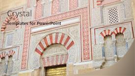  Presentation with cordoba - Beautiful PPT layouts featuring facade-detail-of-cordoba-mosque backdrop and a lemonade colored foreground