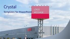  Presentation with blue and red dice - Slide set enhanced with architectural poster - large red billboard and aluminum background and a light blue colored foreground