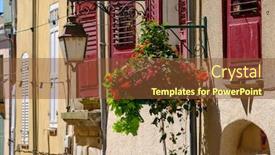  Presentation with facade - Slide set enhanced with facade in old city at france background and a tawny brown colored foreground