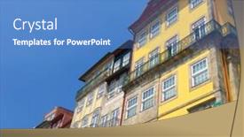  Presentation with facade - Amazing theme having facade in oporto portugal europe backdrop and a teal colored foreground