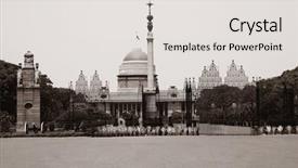  Presentation with rashtrapati bhavan - Audience pleasing slide deck consisting of facade of a government building backdrop and a light gray colored foreground