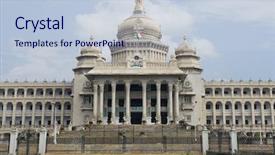  Presentation with india government - Slides with facade of a government building background and a lemonade colored foreground