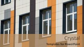  Presentation with facade - Slide set with facade-of-a-modern-building background and a coral colored foreground
