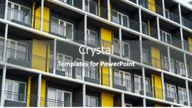  Presentation with modern building - Slides with facade-of-a-modern-multi background and a gray colored foreground