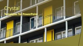  Presentation with modern building - Presentation theme enhanced with facade-of-a-modern-multi background and a tawny brown colored foreground