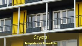  Presentation with modern building - PPT theme enhanced with facade-of-a-modern-multi background and a tawny brown colored foreground