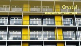  Presentation with modern building - Presentation enhanced with facade-of-a-modern-multi background and a gold colored foreground