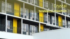  Presentation with modern building - Slide deck consisting of facade-of-a-modern-multi background and a tawny brown colored foreground