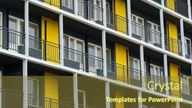  Presentation with modern building - Slides consisting of facade-of-a-modern-multi background and a  colored foreground