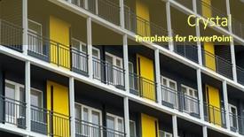  Presentation with urbanism - Slide set enhanced with facade-of-a-modern-multi background and a tawny brown colored foreground