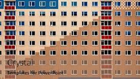  Presentation with tall building - Presentation theme consisting of facade-of-a-tall-apartment and a coral colored foreground