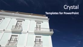  Presentation with colonial - Beautiful theme featuring happy father and daughter in autumn forest shallow depth of field backdrop and a light gray colored foreground