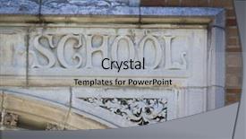  Presentation with stone cross all things work together - Theme consisting of facade of an old schoolhouse background and a light gray colored foreground