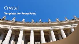  Presentation with peter - PPT theme having facade of basilica of saint peter background and a teal colored foreground