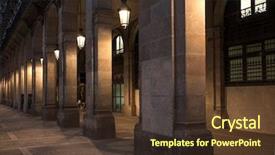  Presentation with medieval building columns - Presentation with facade of building with columns background and a tawny brown colored foreground