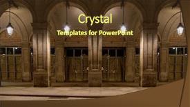  Presentation with medieval building columns - PPT theme with ancient buildings - facade of building with columns background and a tawny brown colored foreground