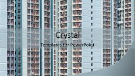  Presentation with facade - Amazing presentation design having facade of building backdrop and a light blue colored foreground