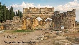  Presentation with ancient ruins - Amazing presentation having facade-of-domitian-gates backdrop and a coral colored foreground