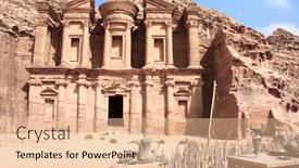  Presentation with petra jordan - Amazing slides having facade-of-famous-ancient-monastery backdrop and a lemonade colored foreground
