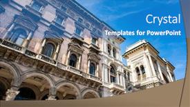  Presentation with facade - Slide set having facade-of-galleria-vittorio-emanuele background and a teal colored foreground