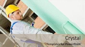  Presentation with high rise building - Amazing slide set having facade of high-rise building backdrop and a coral colored foreground