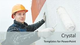  Presentation with high rise building - Presentation enhanced with facade of high-rise building background and a light gray colored foreground