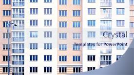  Presentation with high rise building - Audience pleasing slide deck consisting of facade-of-modern-high-rise backdrop and a light blue colored foreground