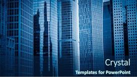  Presentation with office images - Amazing PPT theme having facade of modern office building blue toned images backdrop and a ocean colored foreground