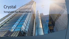  Presentation with office images - PPT theme with facade of modern office building background and a  colored foreground