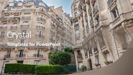  Presentation with facade - Theme consisting of facade-of-parisian-building-france background and a gray colored foreground