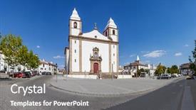  Presentation with facade - Amazing PPT theme having facade of santa maria da backdrop and a  colored foreground