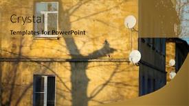  Presentation with soviet russia - Audience pleasing presentation design consisting of urss - facade of the building built backdrop and a yellow colored foreground