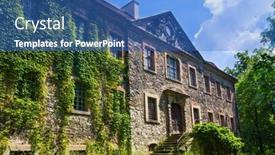  Presentation with ivy - Presentation design having facade-of-the-castle-tauchritz background and a teal colored foreground