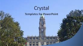  Presentation with facade - Amazing PPT theme having facade of the city of porto portugal backdrop and a light blue colored foreground
