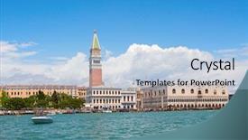  Presentation with venice - PPT theme enhanced with facade of the doge palace background and a light blue colored foreground