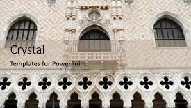  Presentation with venice - Slide deck having facade of the doges palace background and a mint green colored foreground