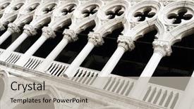  Presentation with facade - Audience pleasing PPT theme consisting of facade of the doges palace backdrop and a light gray colored foreground