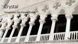  Presentation with facade - Beautiful PPT theme featuring facade of the doges palace backdrop and a soft green colored foreground